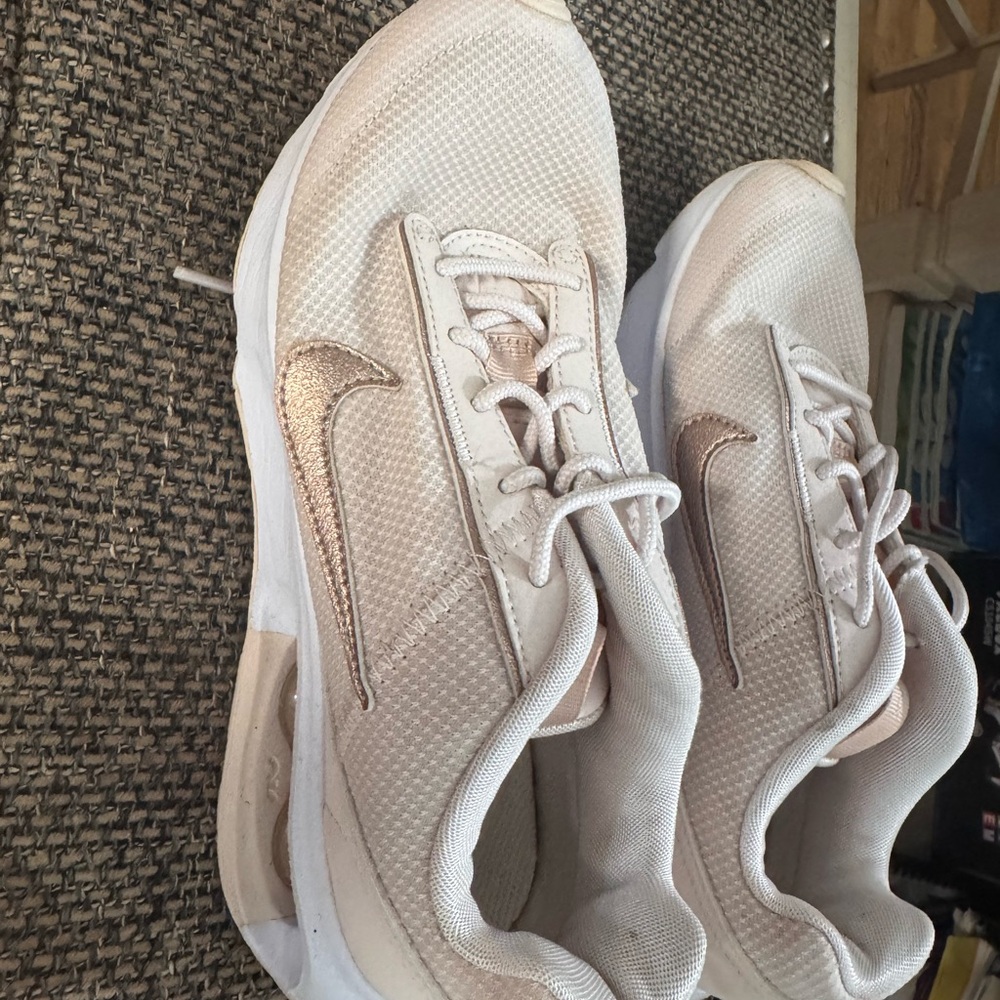 White and Gold Sneakers